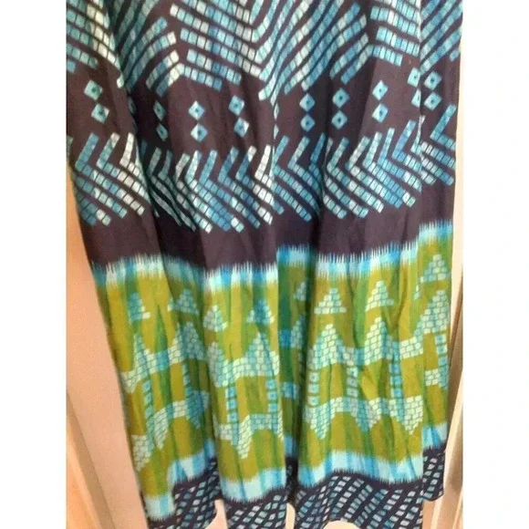 Mirasol Skirt Maxi Blue Green Rhinestones Sz M Waist 30 Length 37 - Picture 6 of 8